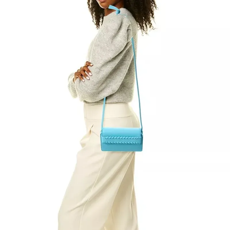 Chloe Mony Smooth Calf Leather Handheld Shoulder Bag, Crossbody Bag, Wallet Women's Light Blue-4