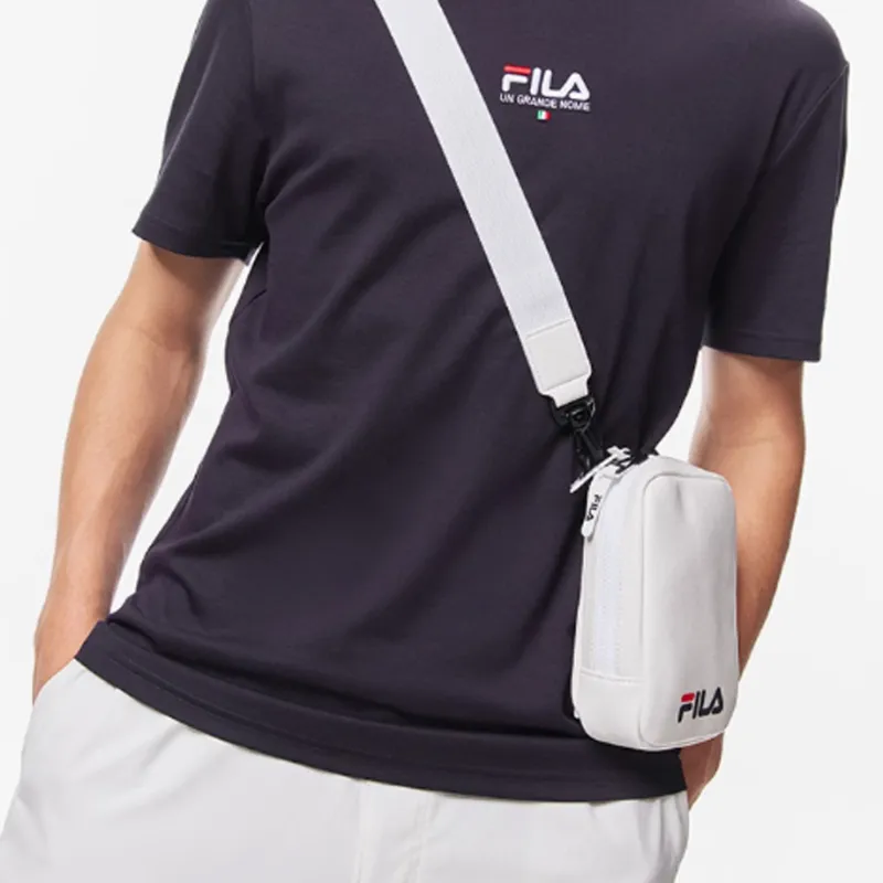 FILA Polyurethane Synthetic Leather Cell Phone Pouch, Shoulder Bag, Crossbody Bag Regular Unisex White-3