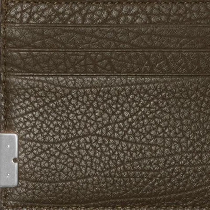 Burberry Calfskin Card Holder Men's Army Green-4