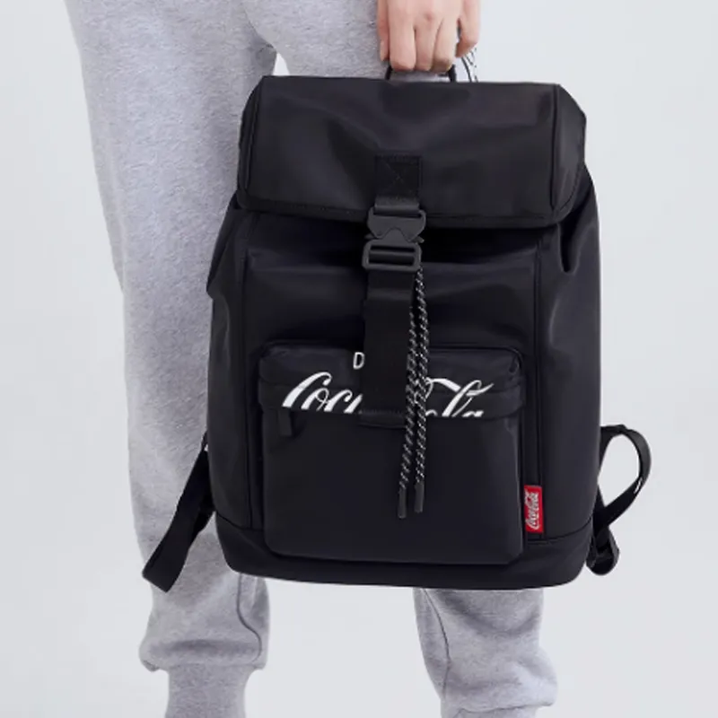 Coca-Cola Nylon Fabric Backpacks Regular Unisex Black-3