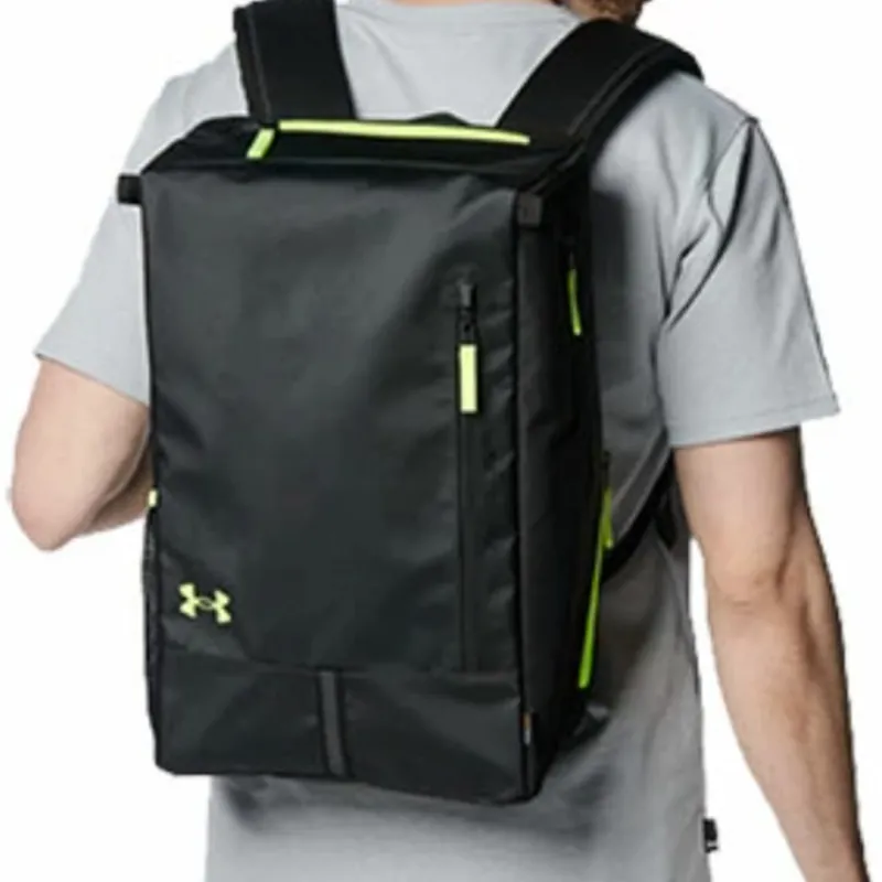 Under Armour Synthetic Leather Backpack Regular Unisex Black & Neon Green-2