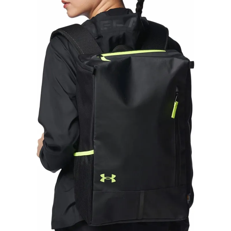 Under Armour Synthetic Leather Backpack Regular Unisex Black & Neon Green-4