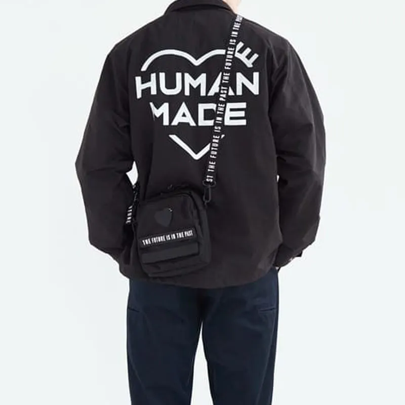 HUMAN MADE Nylon Crossbody Bag, Shoulder Bag Large Size Unisex Black-4