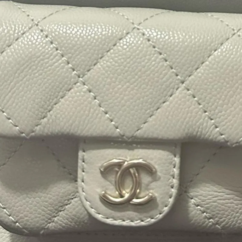 CHANEL Duma Litchi Skin Backpack Trumpets Women's Light Gray-2