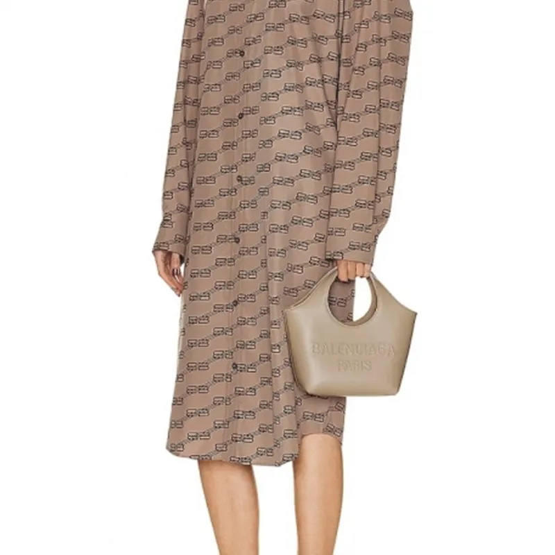 Balenciaga Mary-Kate Calfskin Tote Bag Shopping Bag Handbag Extra Small Women's Umber-5