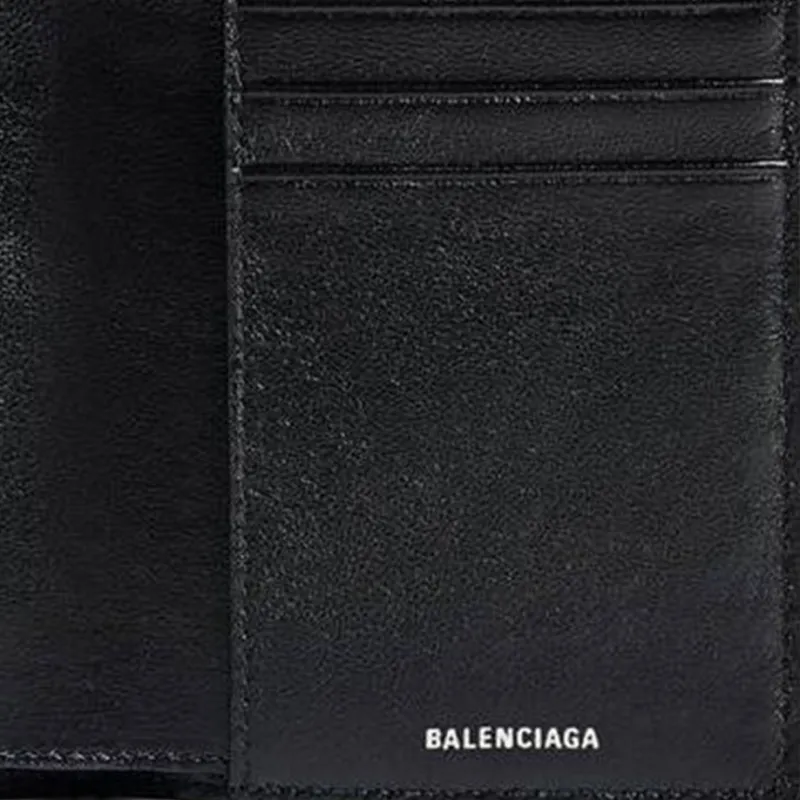 Balenciaga Coated Canvas Wallet Men's Black-4