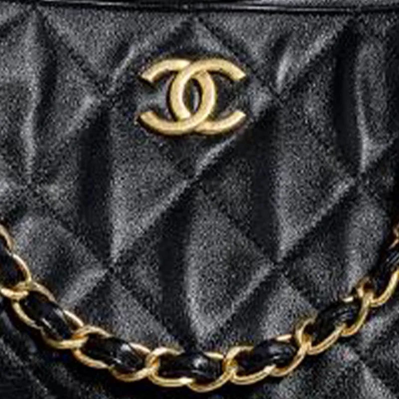 CHANEL Leather Crossbody Bag, Shopping Tote Tubas Women's Black-2