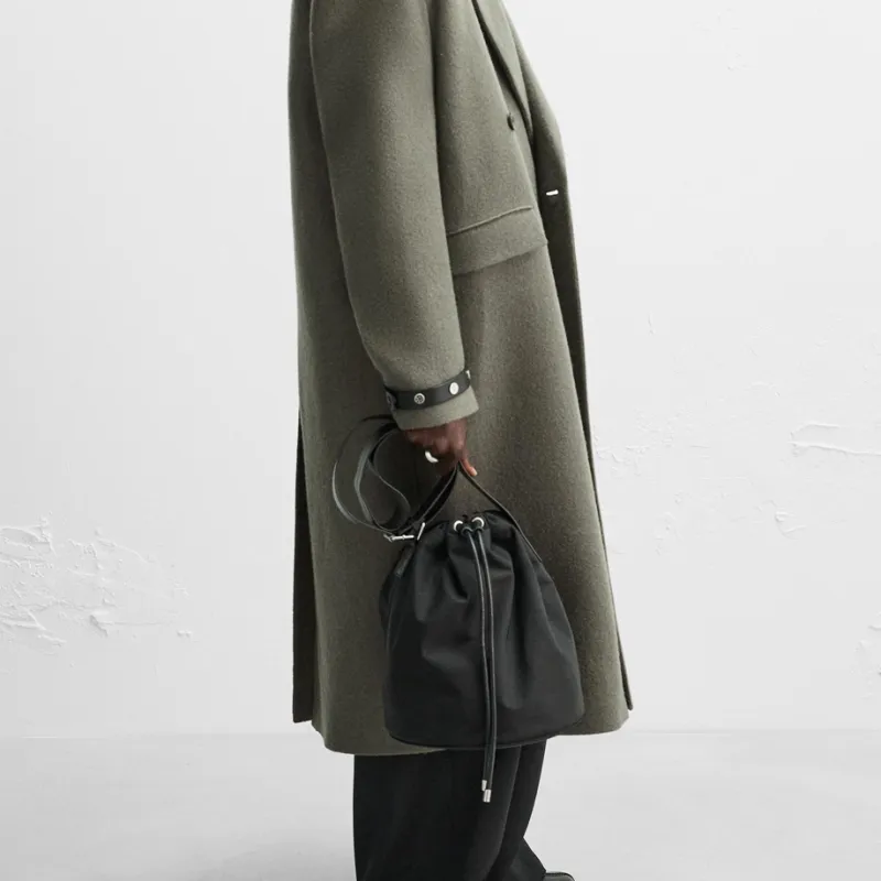ZARA NANUSHKA Collaboration Polyester Bucket Bag, Portable Crossbody Bag, Shoulder Bag Regular Men's Black-6