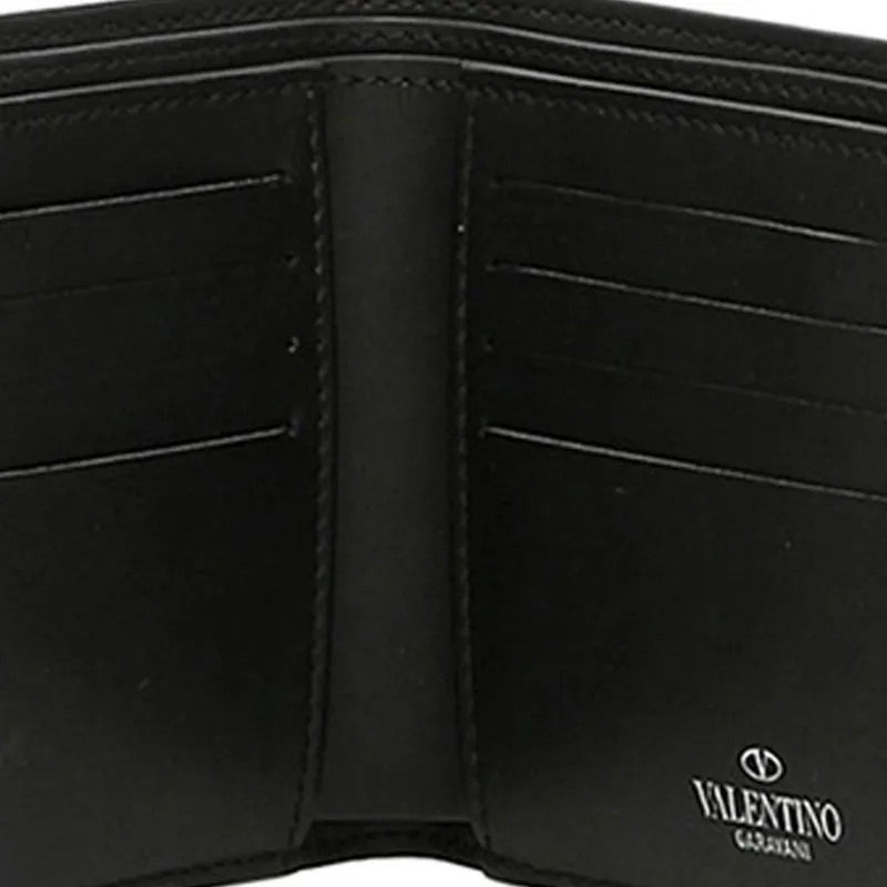 Valentino Cow Leather Wallet Men's Black-4