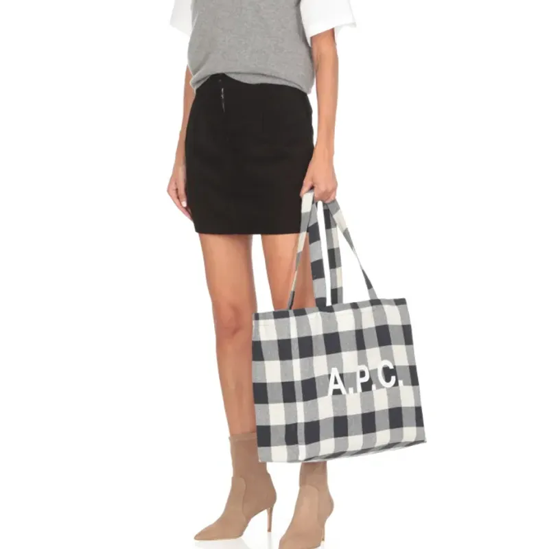 A.P.C Checked Large Tote Bag-4