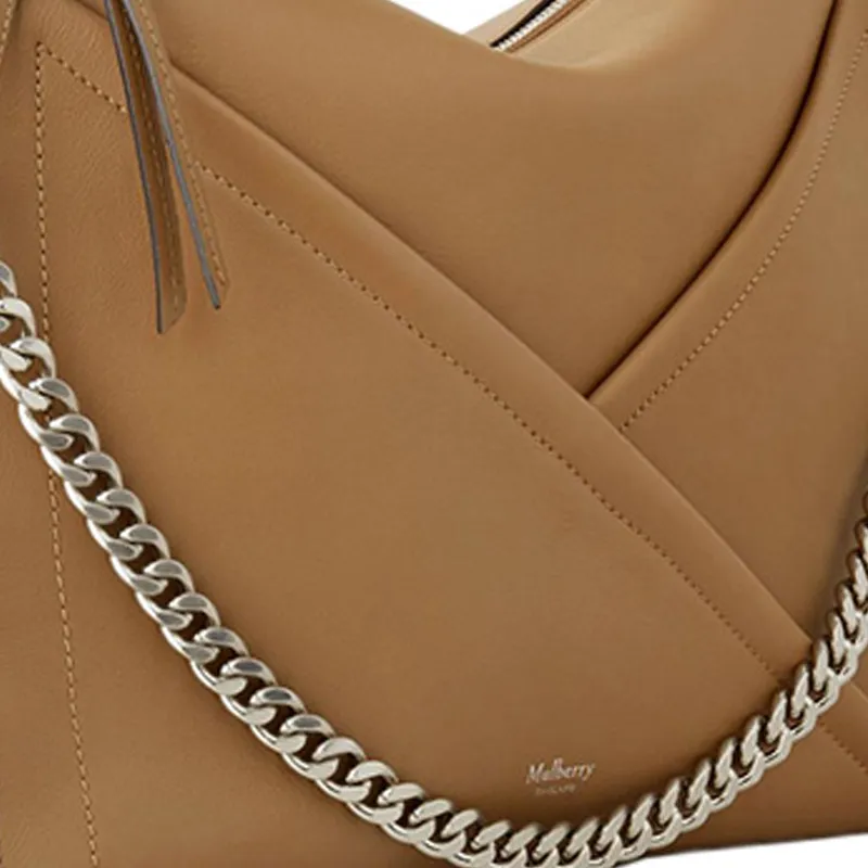 Mulberry Calfskin One Shoulder Handbags Large Size Women's Brown-4