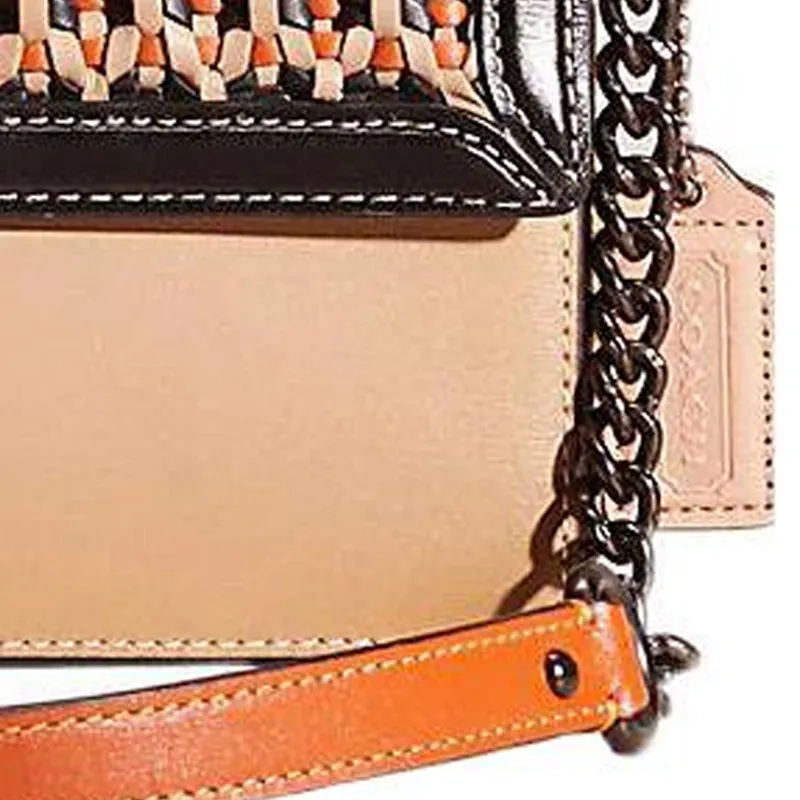 COACH Hutton Calfskin Portable Crossbody Bag Shoulder Bag Women's Taupe-1