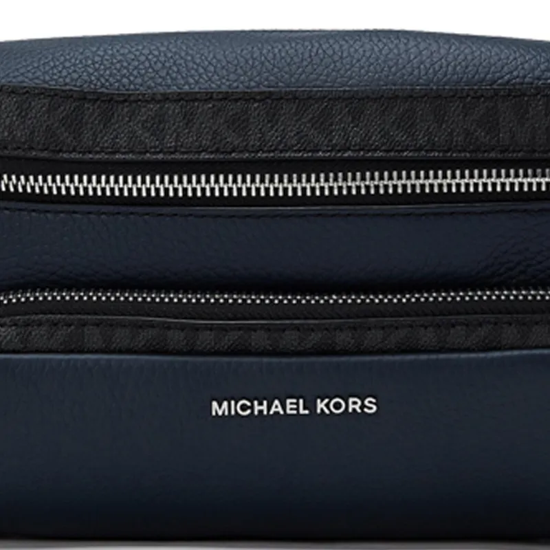 MICHAEL KORS MK Cooper Cow Leather Fanny Pack Men's Navy Blue/Black-2