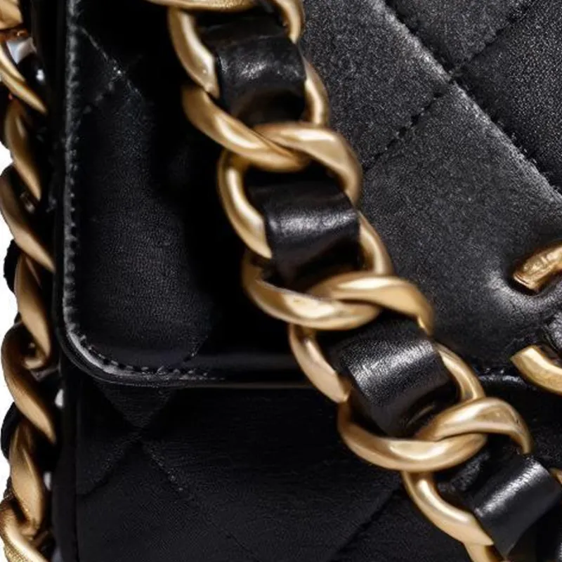 CHANEL 21K Winter Sheepskin Camera Bag, One Shoulder Handbag, Crossbody Bag Medium Size Women's Black-4