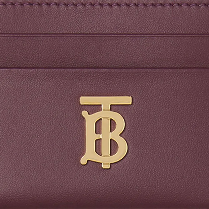 Burberry Lola Lola Bag Quilting Lambskin Card Holder Coin Purse Card Holder Women's Dark Purple-4