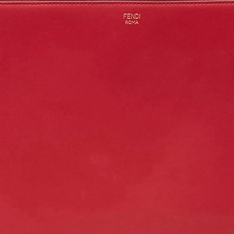 FENDI Cow Leather Clutch Women's Red-4