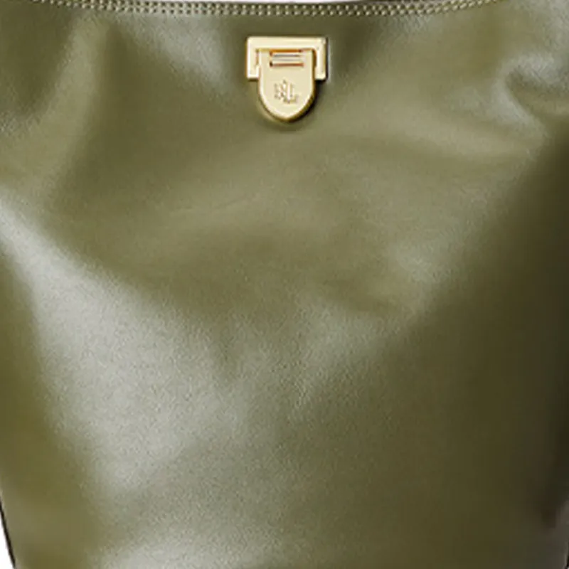 Polo Ralph Lauren Cow Leather Bucket Bag Handbag Shoulder Bag Women's Army Green-4