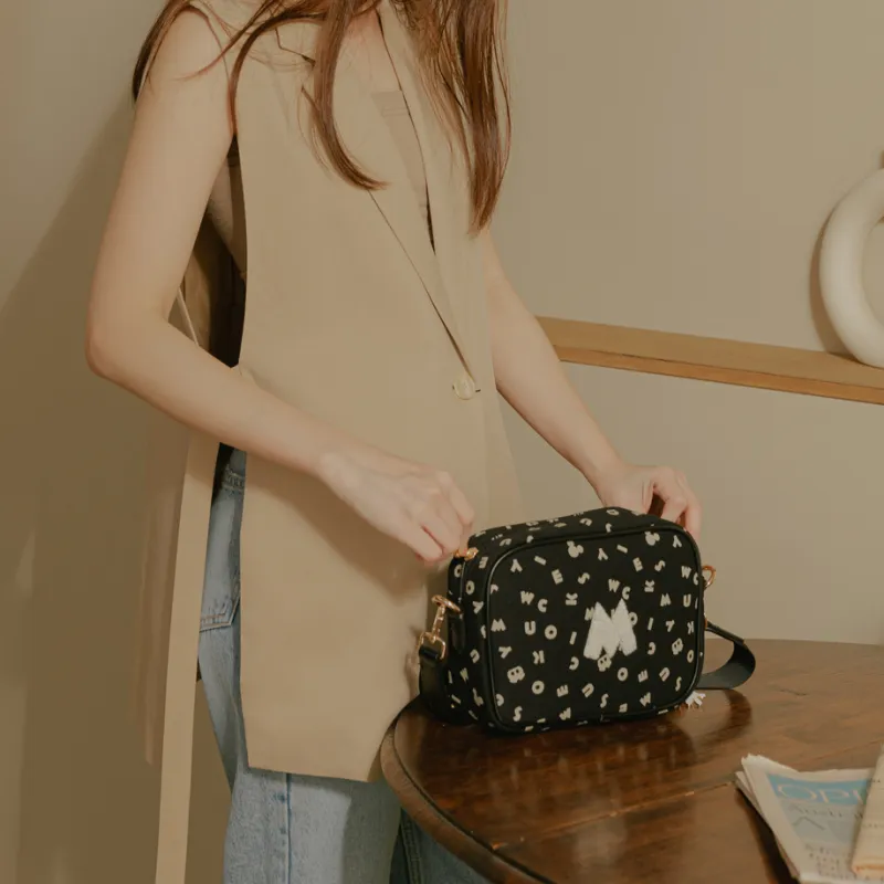 Disney Canvas Combo Bag Camera Bag Shoulder Bag Women's Black-4