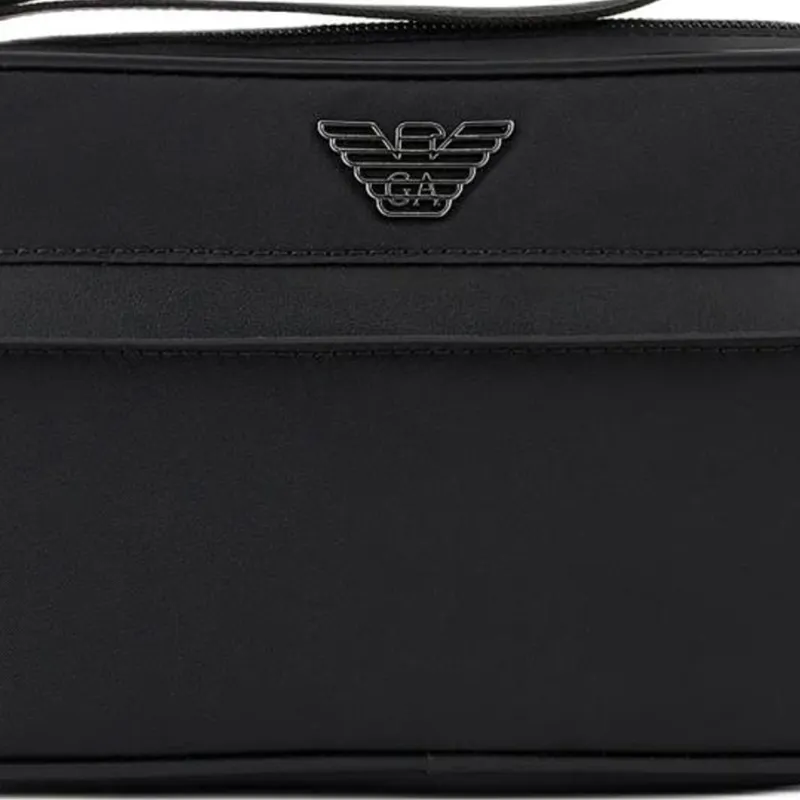 EMPORIO ARMANI Recycled Nylon Handbag Toiletry Bag Unisex Black-3