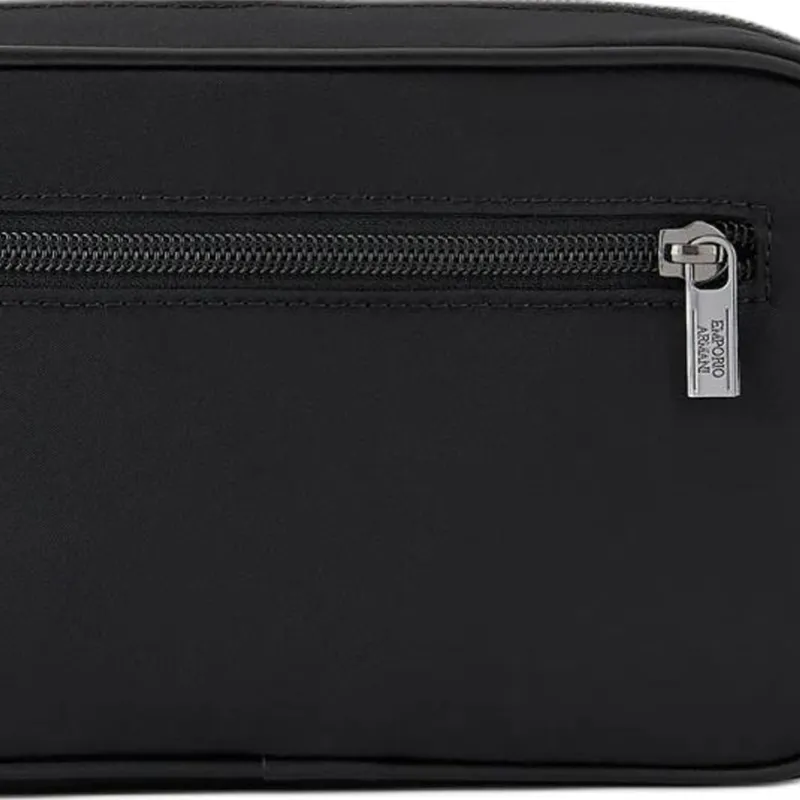 EMPORIO ARMANI Recycled Nylon Handbag Toiletry Bag Unisex Black-4