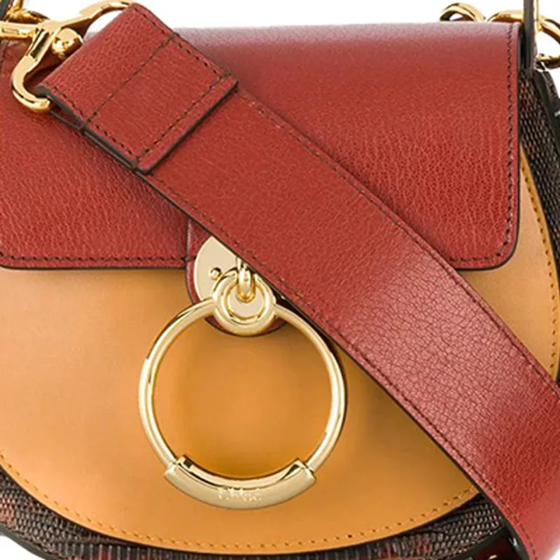 Chloe Tess Leather Portable Crossbody Bag Shoulder Bag Women's Multicolor-4