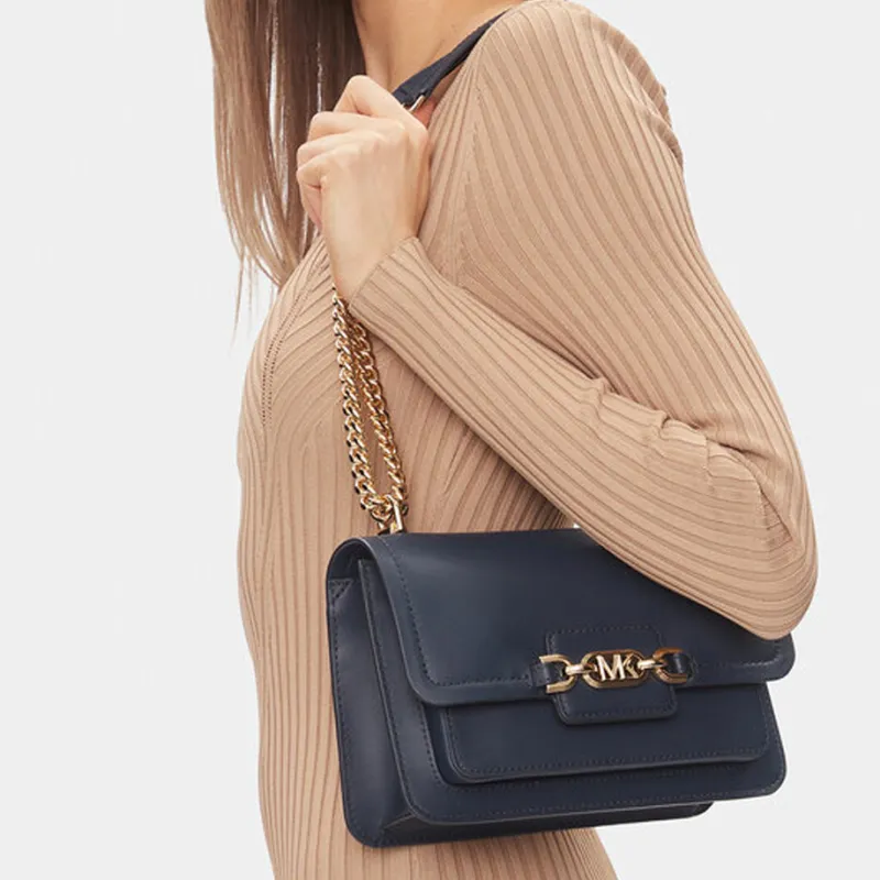 MICHAEL KORS Cow Leather Shoulder Bag, Crossbody Bag Medium Size Women's Marine Blue-4