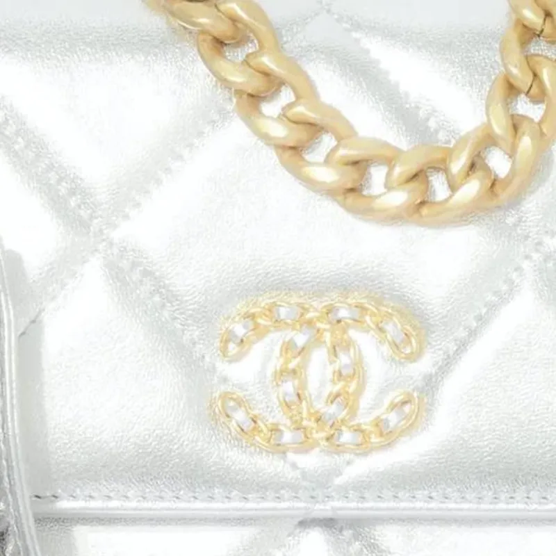 CHANEL Sheepskin Shoulder Bag, Crossbody Bag, Wallet Women's Silver-3