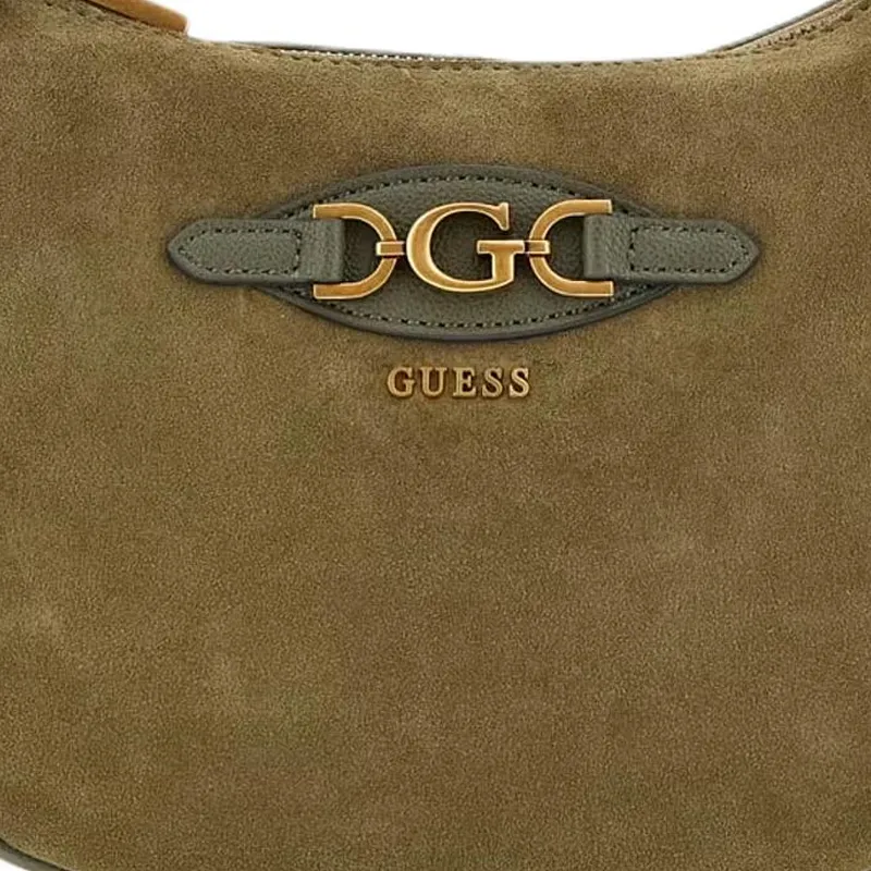 GUESS Suede Handbag Shoulder Bag Women's Green-3