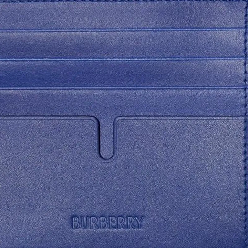 Burberry Calfskin Wallet Coin Purse Men's Knight Blue-4
