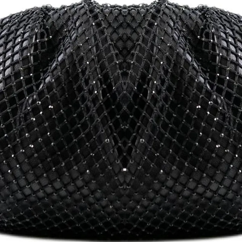 STUDIO AMELIA Chrome-Free Sheep Nappa Leather Clutch Mini Women's Black-4