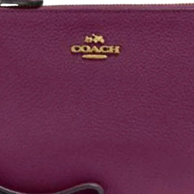 COACH Wristlet Leather Clutch Wrist Bag Small Size Women's-4