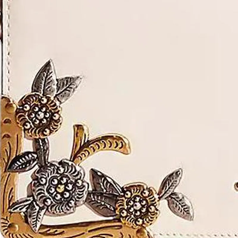COACH Callie Glove Tanning Crossbody Bag Shoulder Bag Women's Brass & Chalk White-2
