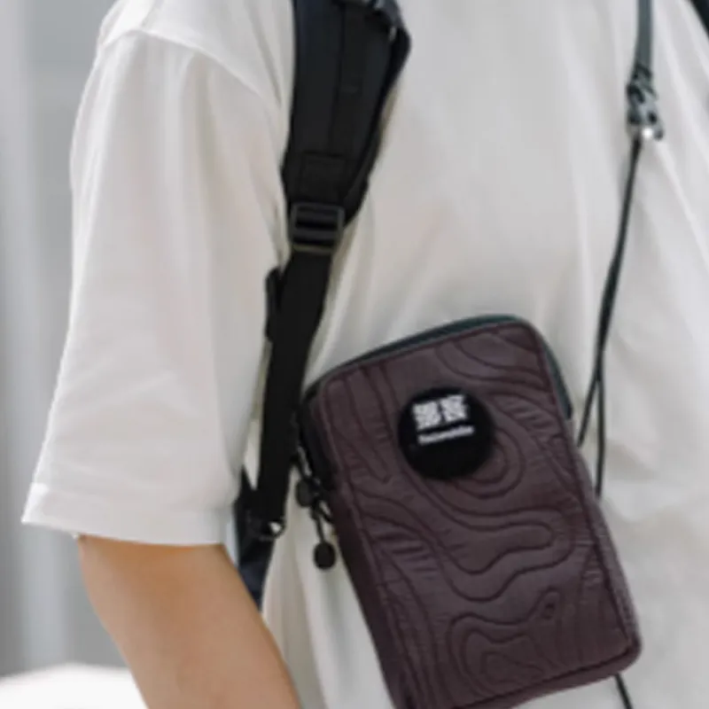 NATUREHIKE Polyamide One Shoulder Crossbody Cell Phone Pouch Mini Unisex Dusty Purple/Cool Gray-3