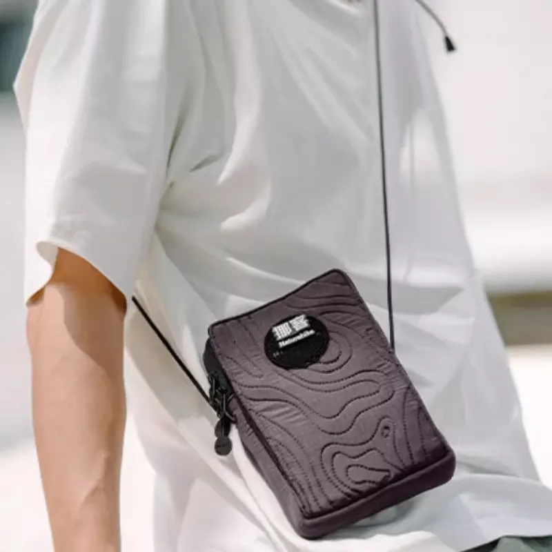 NATUREHIKE Polyamide One Shoulder Crossbody Cell Phone Pouch Mini Unisex Dusty Purple/Cool Gray-1