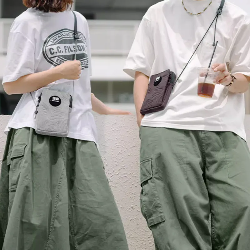 NATUREHIKE Polyamide One Shoulder Crossbody Cell Phone Pouch Mini Unisex Dusty Purple/Cool Gray-2