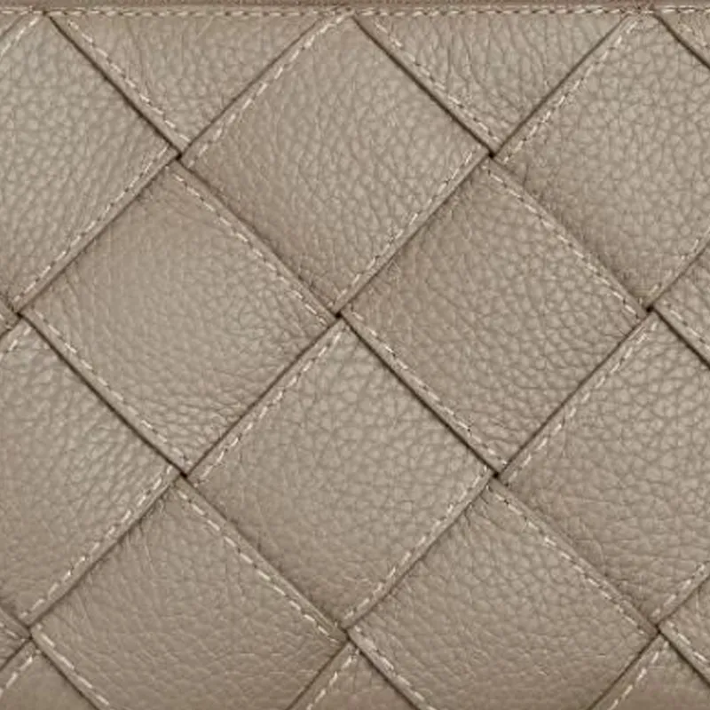 Bottega Veneta Diago Calfskin Clutch Medium Size Men's Lime Gray & Natural-3