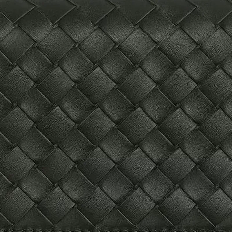 Bottega Veneta Intrecciato Calfskin Card Holder Trumpets Men's Dark Green-3