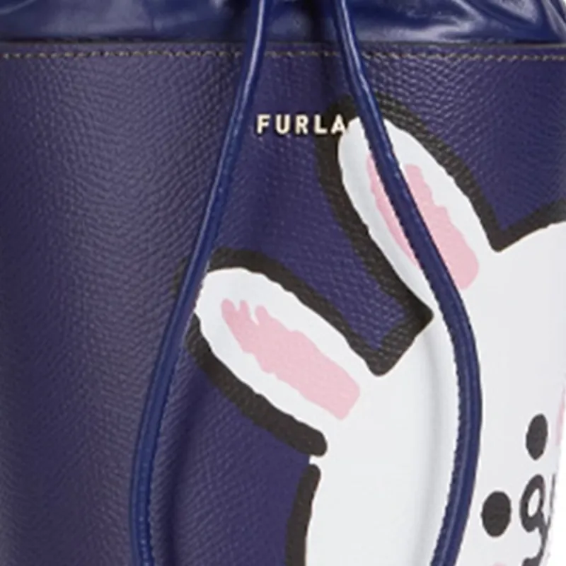 Furla LINE FRIENDS Co branded Leather Bucket Bags Shoulder Bag Crossbody Bag Mini Women's Blue Multicolor-3