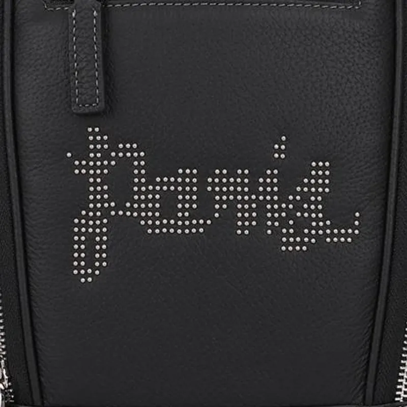 ELLE HOMME Cowhide Leather Textile Shoulder Bag Crossbody Bag Sling Bags Men's Black-4