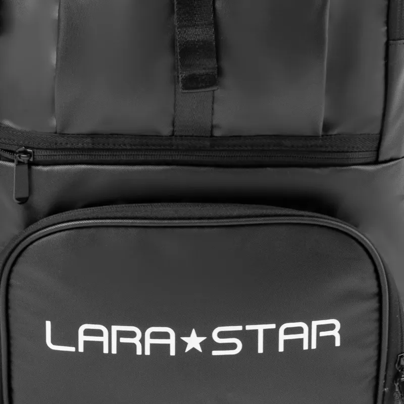 LARA STAR PVC Polyvinyl Chloride Membrana Dermalis Backpack Regular Men's Black-5