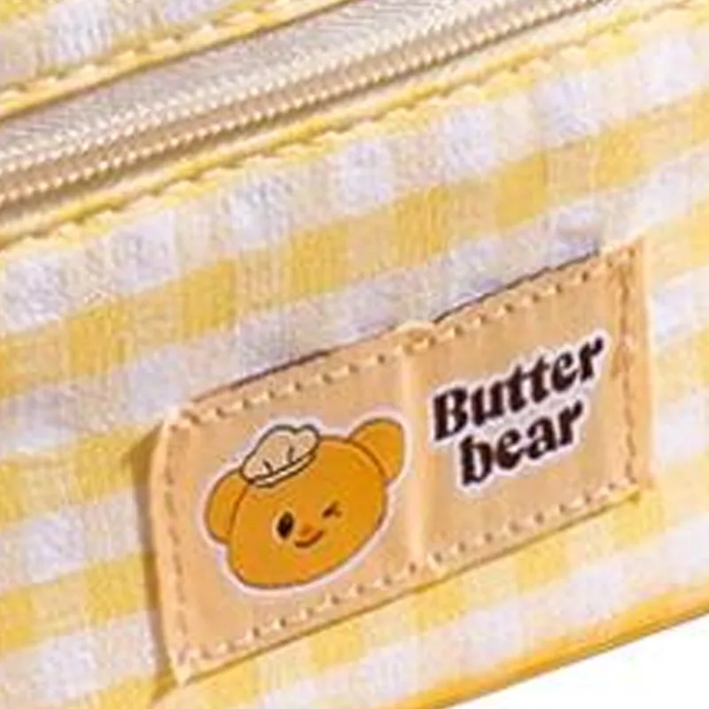 Deli Cotton Fabric Makeup Bag & Travel Storage Bag Women's Cheese Color-4