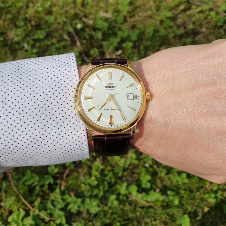 ORIENT Automatic Mechanical Movement Cowhide Strap Watch Men's Watches White Dial FAC00003W-3