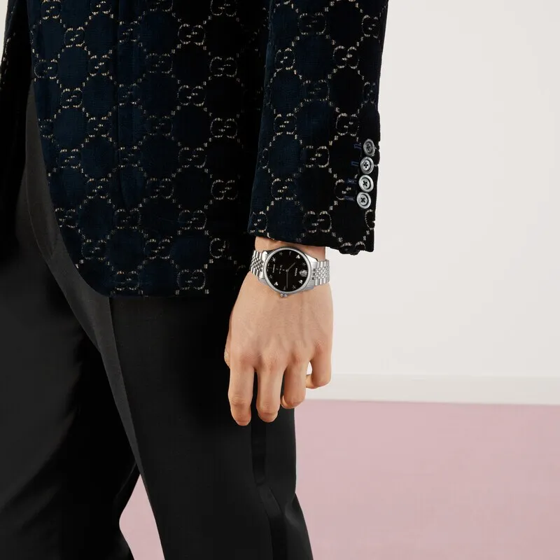 GUCCI Wrist Watch Automatic Mechanical Movement Stainless Steel Watchband 40mm Black Dial Men's Watches-3