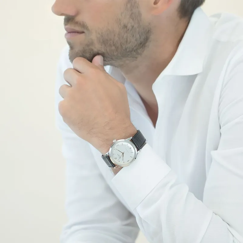 GLASHUTTE ORIGINAL VINTAGE Automatic Mechanical Movement Men's Watches Watch Silver Dial Stainless Steel Case-4