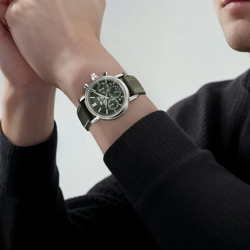 PATEK PHILIPPE Super Complex Function Chronograph Series Manual Mechanical Movement Men's Watch 40mm Green Dial-2