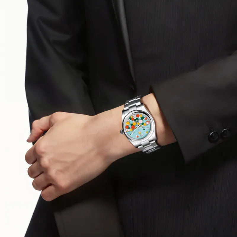 ROLEX Oyster Perpetual Automatic Mechanical Movement Unisex Watch 36mm Blue Dial-3