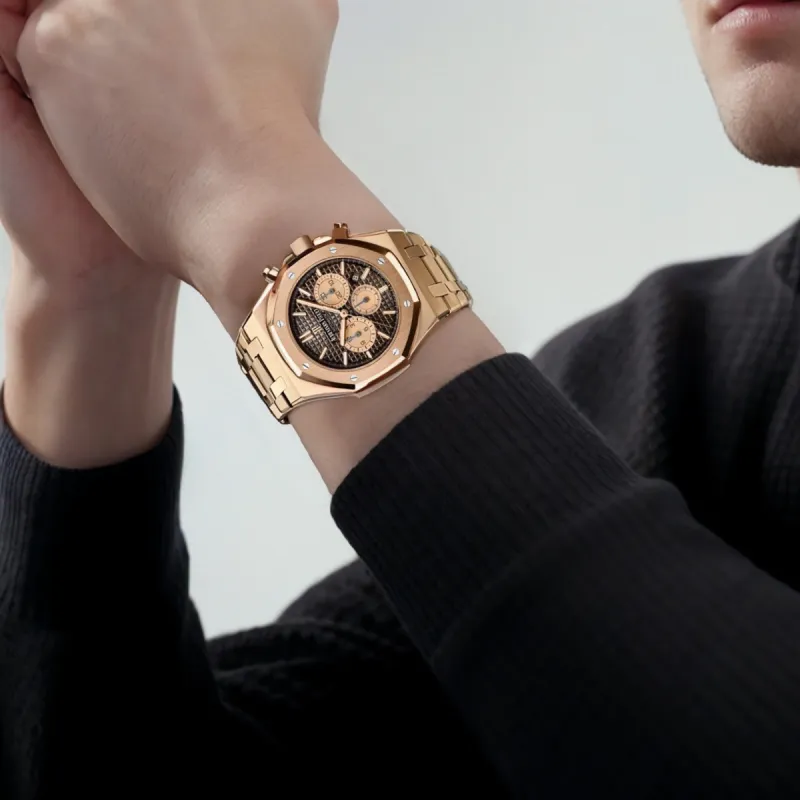 AUDEMARS PIGUET Royal Oak Series Automatic Mechanical Movement Unisex Watch 41mm Coffee Watch Dial-5