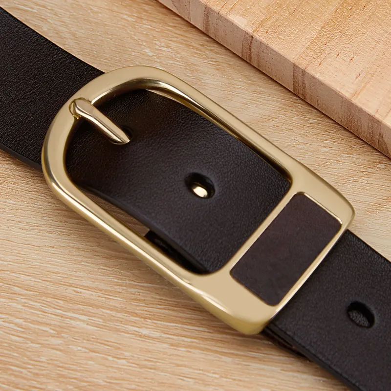 BISON DENIM Pin Buckle Belt Width 3.4cm Belt Cow Leather Casual Vintage Men's-3