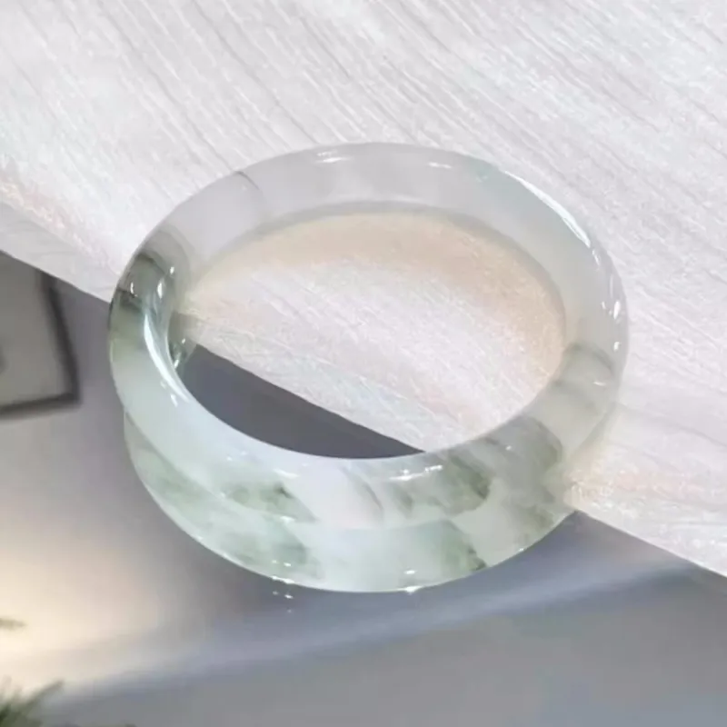 Jing Ruyu Tianshan Jade New Chinese Style Chinese Fashion Trend Floating Flower Bangle Women's-6