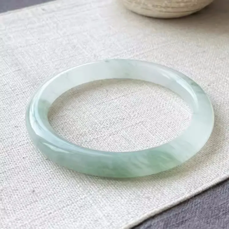 Jing Ruyu Tianshan Jade New Chinese Style Chinese Fashion Trend Floating Flower Bangle Women's-1